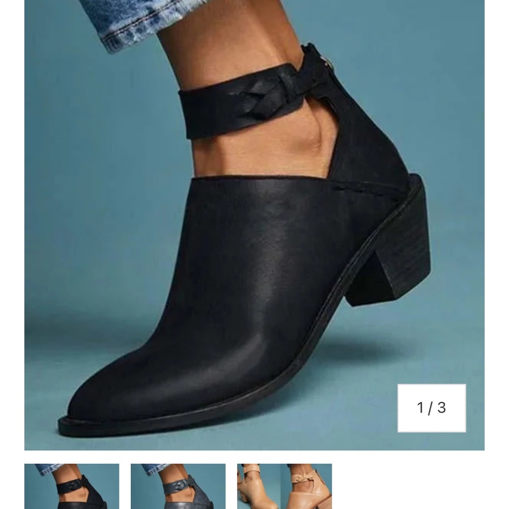 Elegant Women's Blue Ankle Booties, with block heel, EU size 40